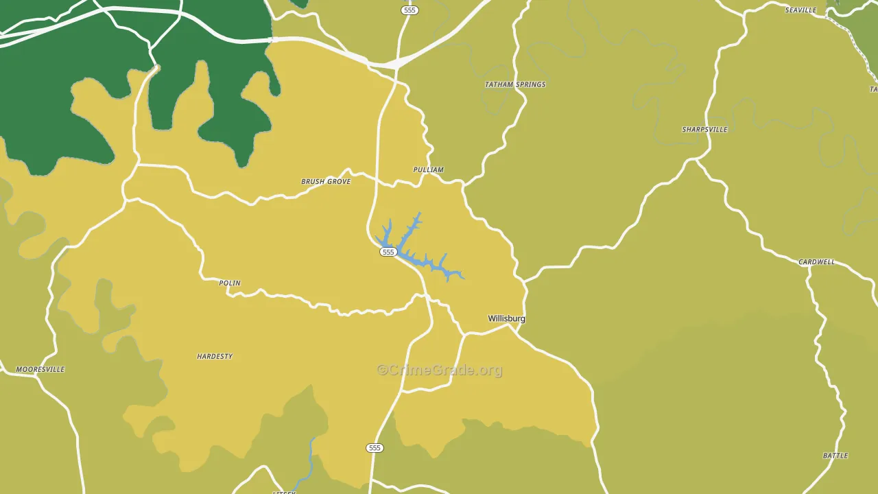 Willisburg, KY Map of Drug-Related Crime Rates