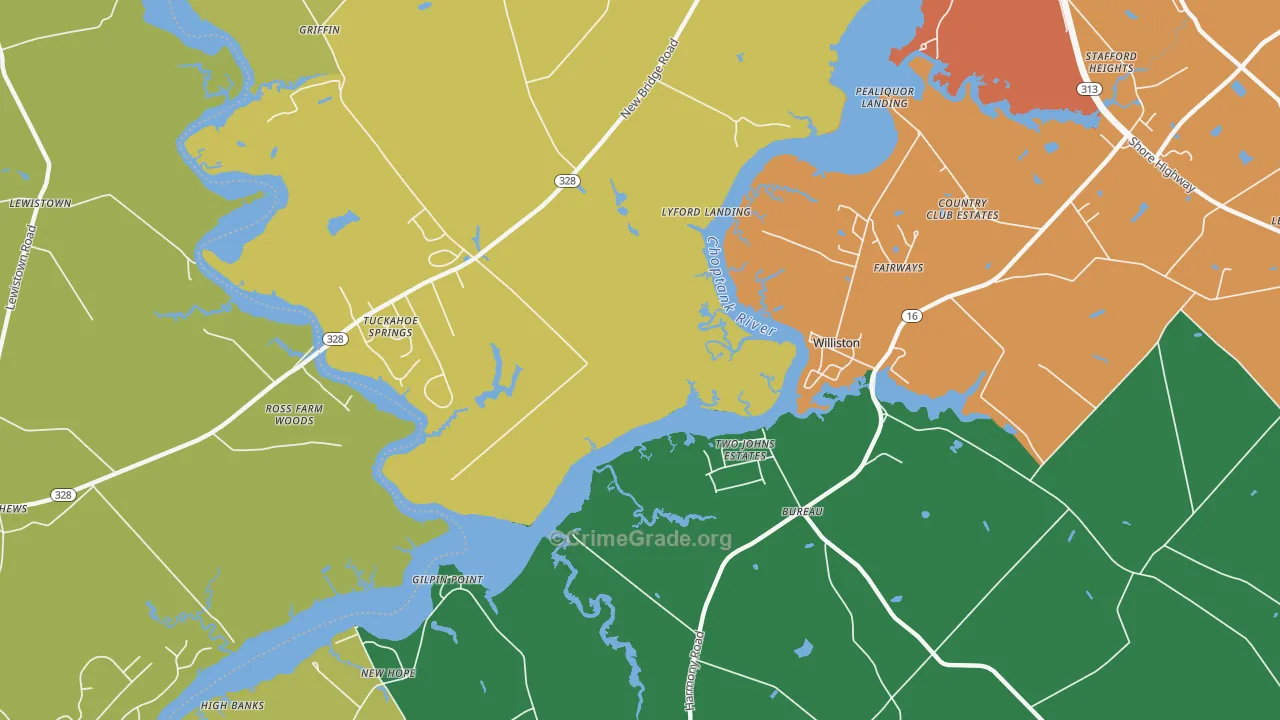 Williston, MD Map of Drug-Related Crime Rates