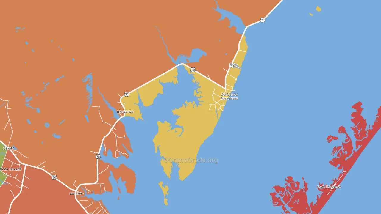 Williston, NC Map of Drug-Related Crime Rates