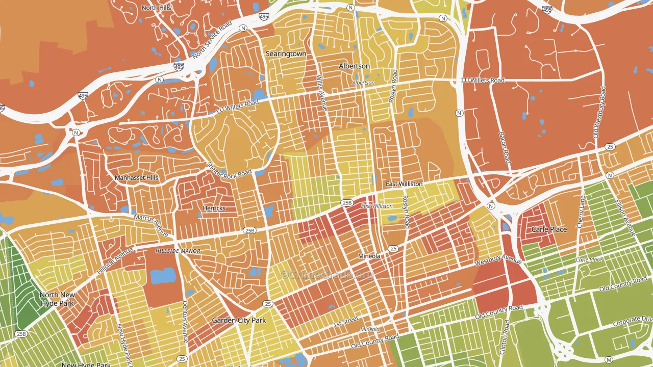 Williston Park, NY Map of Drug-Related Crime Rates