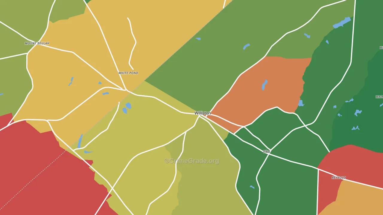 Williston, SC Map of Drug-Related Crime Rates