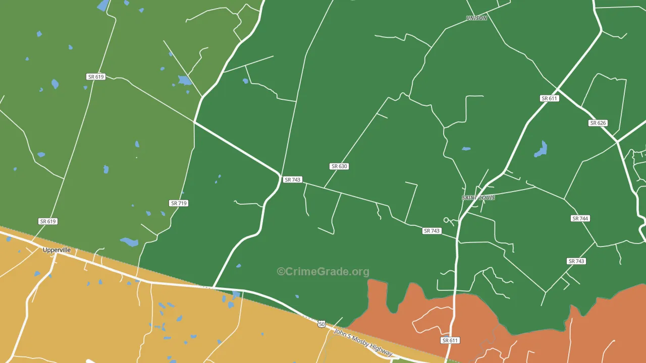 Willisville, VA Map of Drug-Related Crime Rates