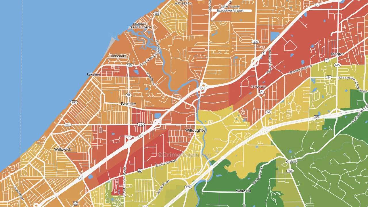Willoughby, OH Map of Drug-Related Crime Rates