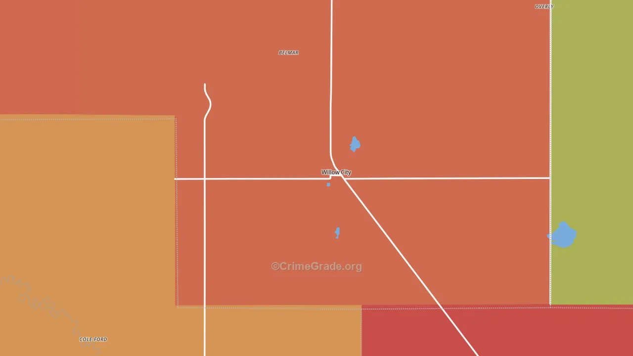Willow City, ND Map of Drug-Related Crime Rates