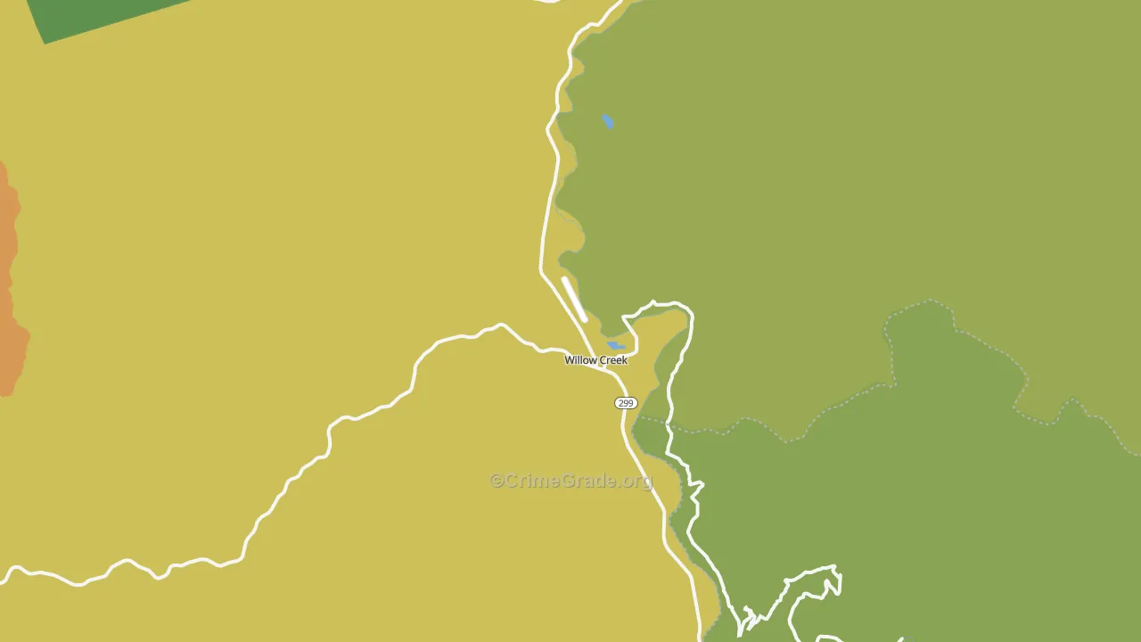 Willow Creek, CA Map of Drug-Related Crime Rates