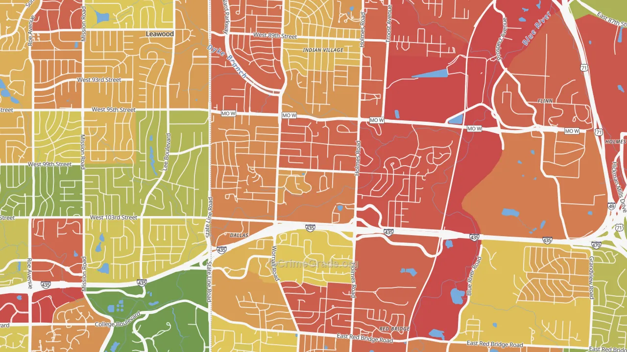 Willow Creek, Kansas City, MO Map of Drug-Related Crime Rates