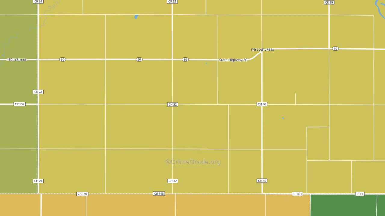 Willow Creek, MN Map of Drug-Related Crime Rates