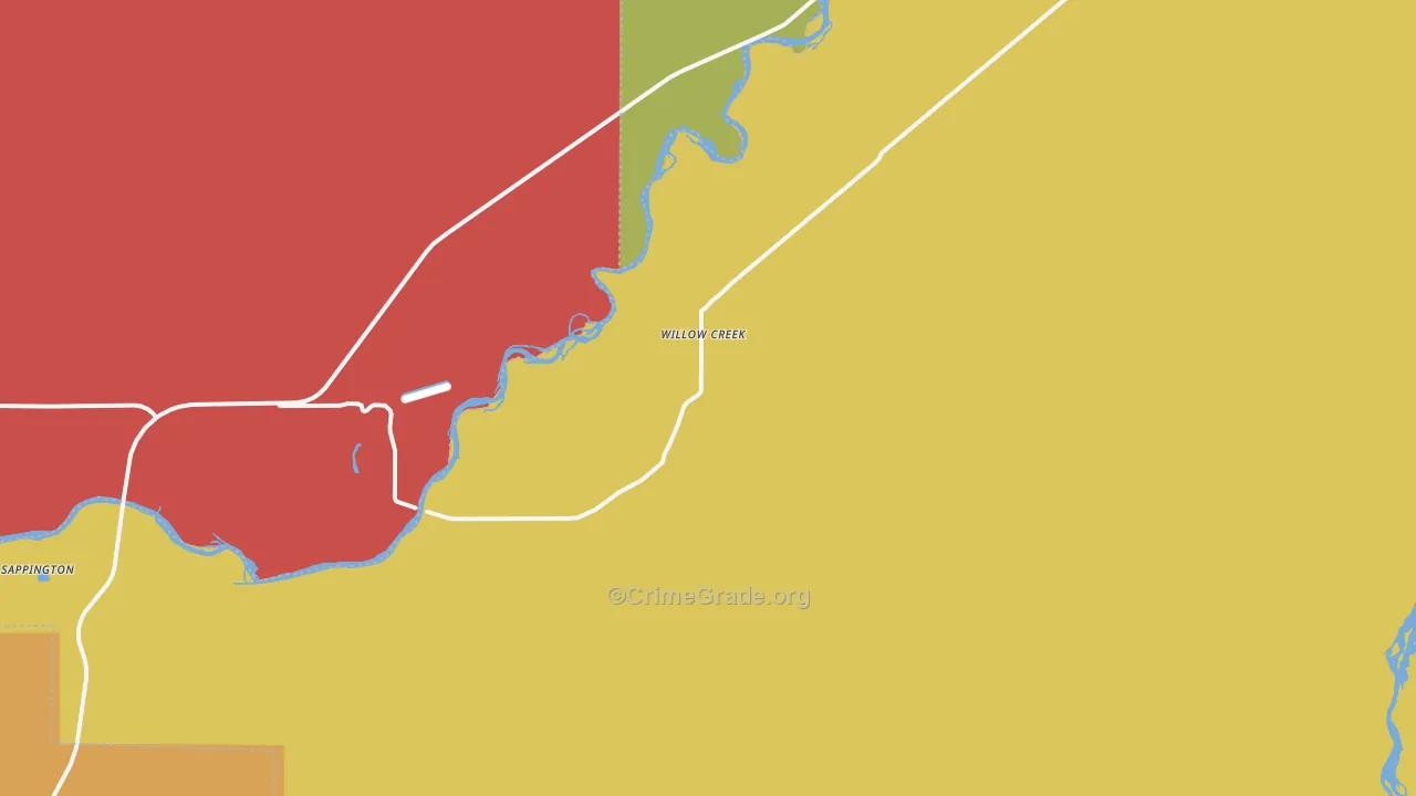 Willow Creek, MT Map of Drug-Related Crime Rates