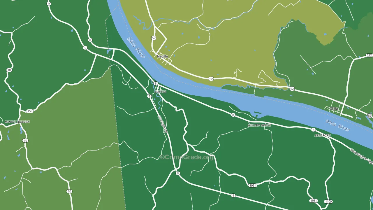 Willow Grove, KY Map of Drug-Related Crime Rates