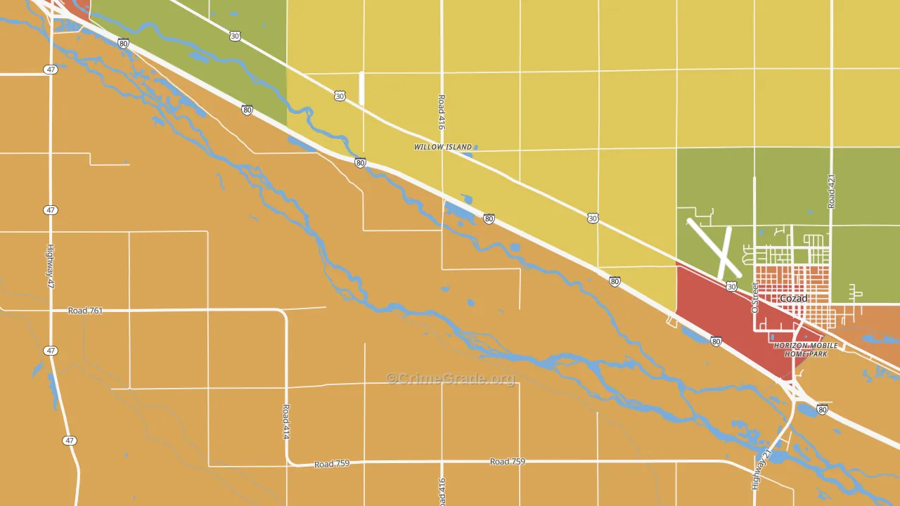 Willow Island, NE Map of Drug-Related Crime Rates