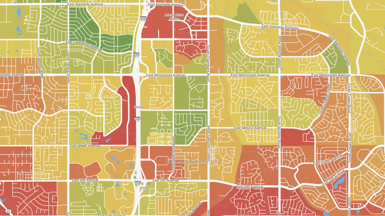 Willow Park, Aurora, CO Map of Drug-Related Crime Rates