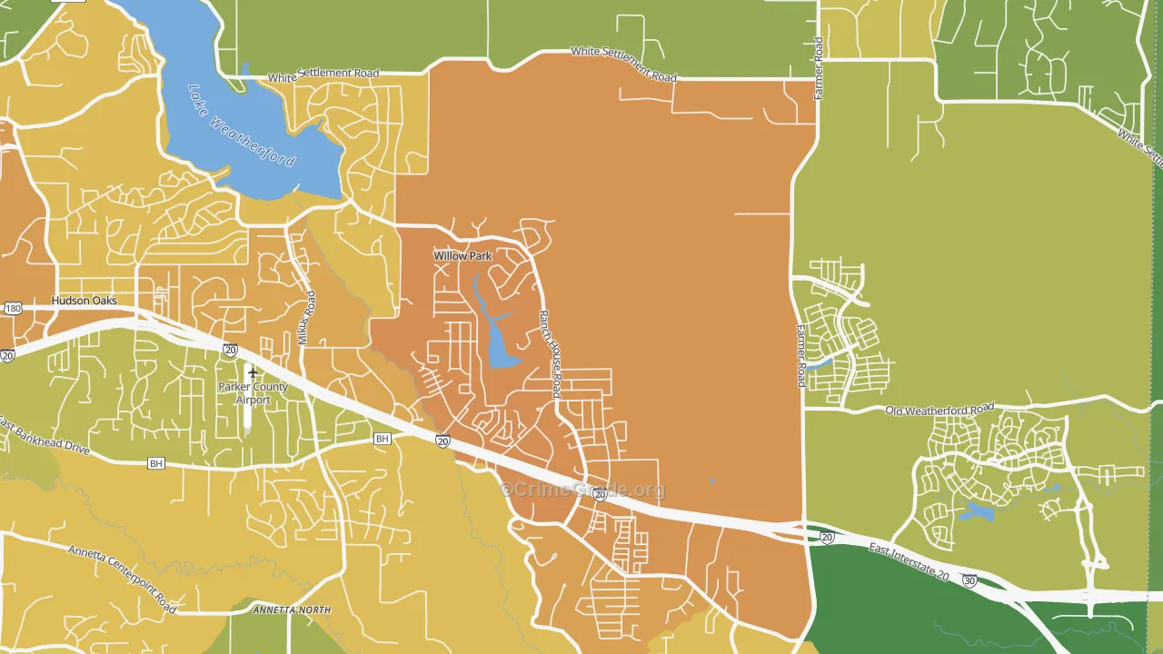 Willow Park, TX Map of Drug-Related Crime Rates