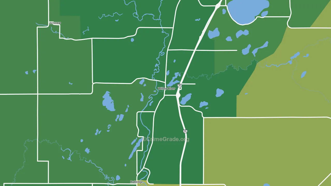 Willow River, MN Map of Drug-Related Crime Rates
