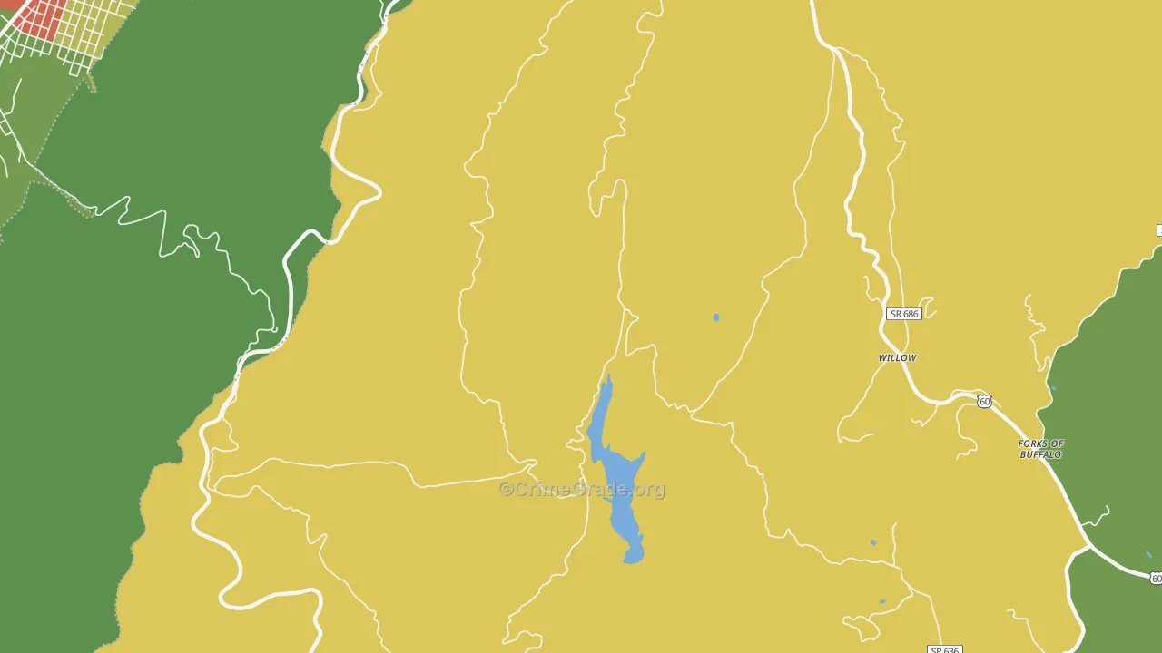 Willow, VA Map of Drug-Related Crime Rates