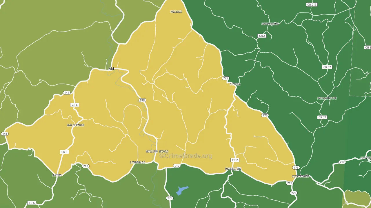 Willow Wood, OH Map of Drug-Related Crime Rates
