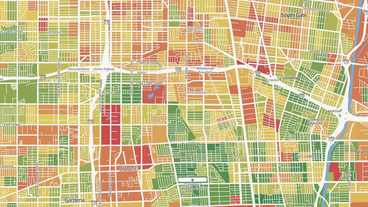 Willowbrook, CA Map of Drug-Related Crime Rates
