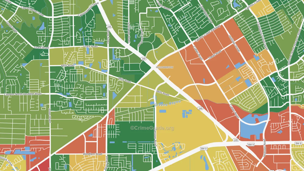 Willowbrook, Houston, TX Map of Drug-Related Crime Rates