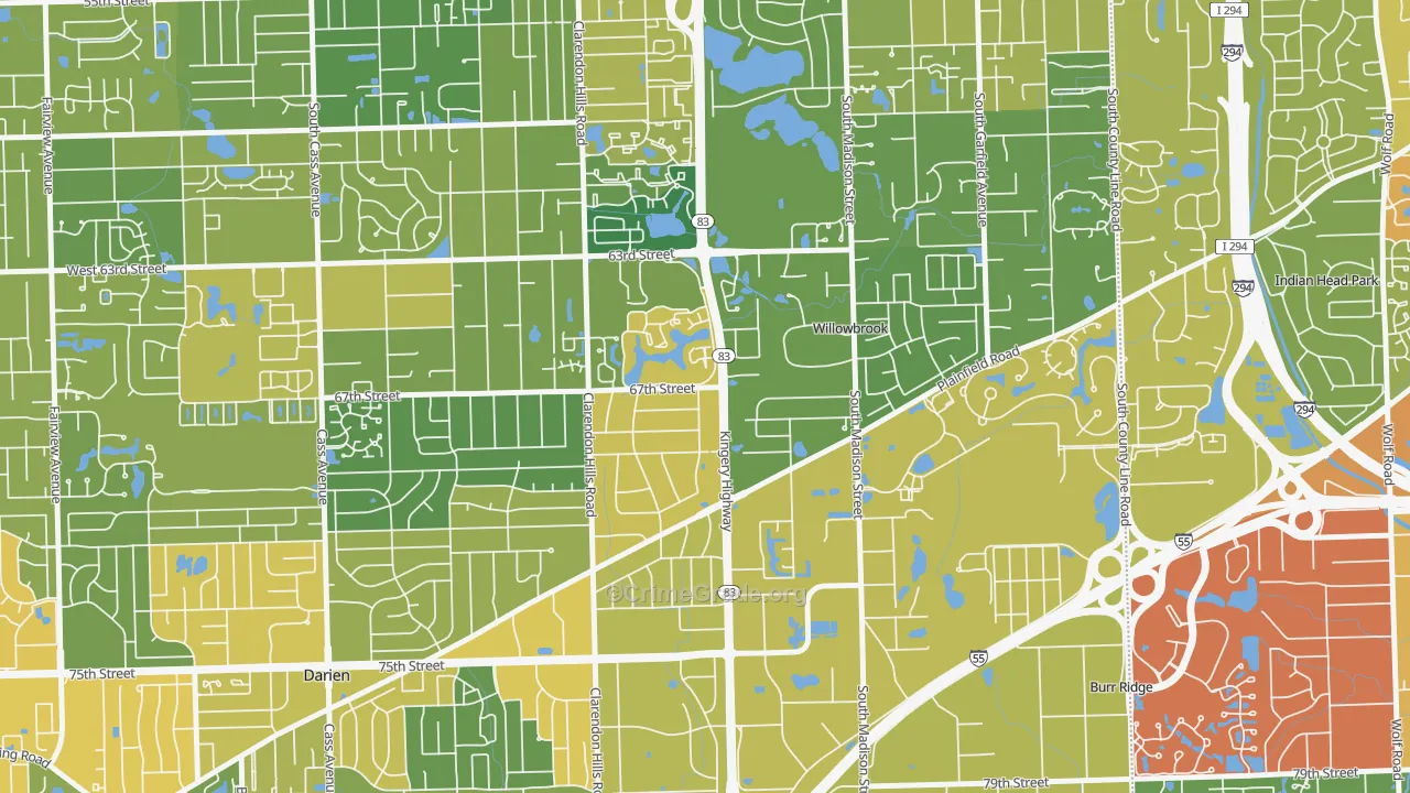 Willowbrook, IL Map of Drug-Related Crime Rates
