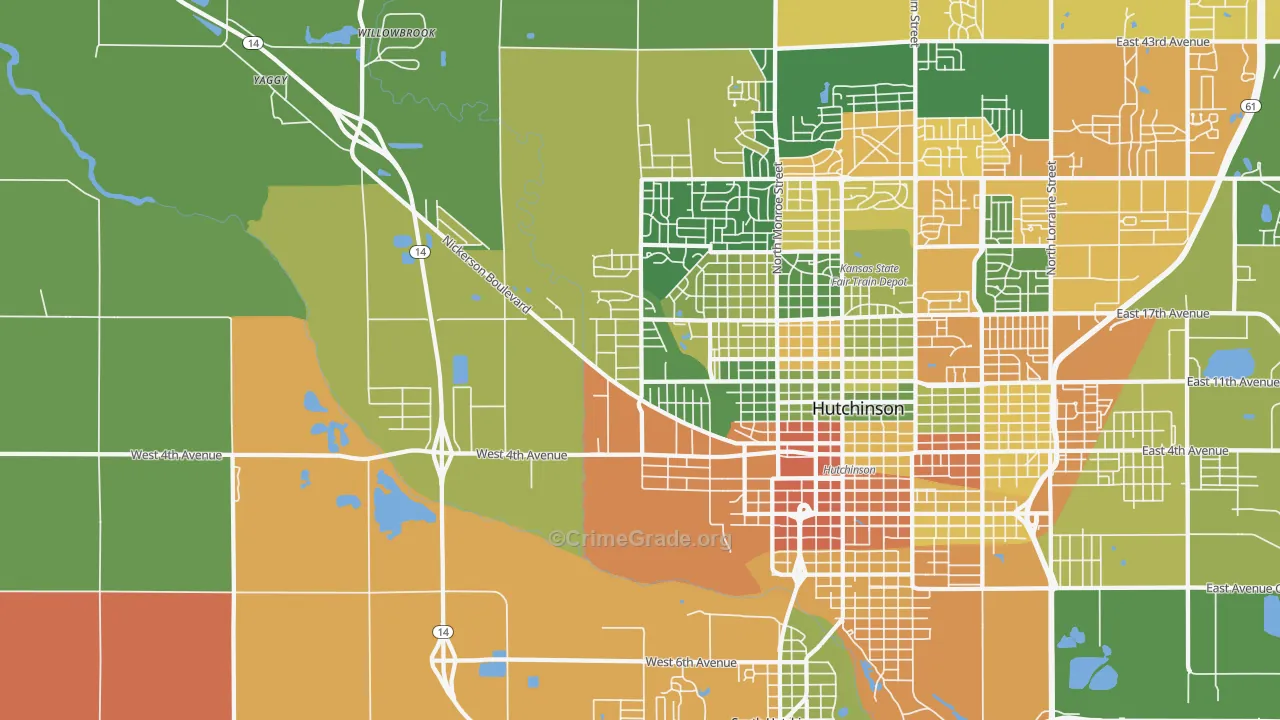Willowbrook, KS Map of Drug-Related Crime Rates