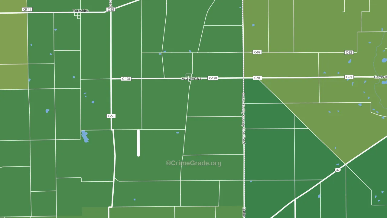 Willowdell, OH Map of Drug-Related Crime Rates