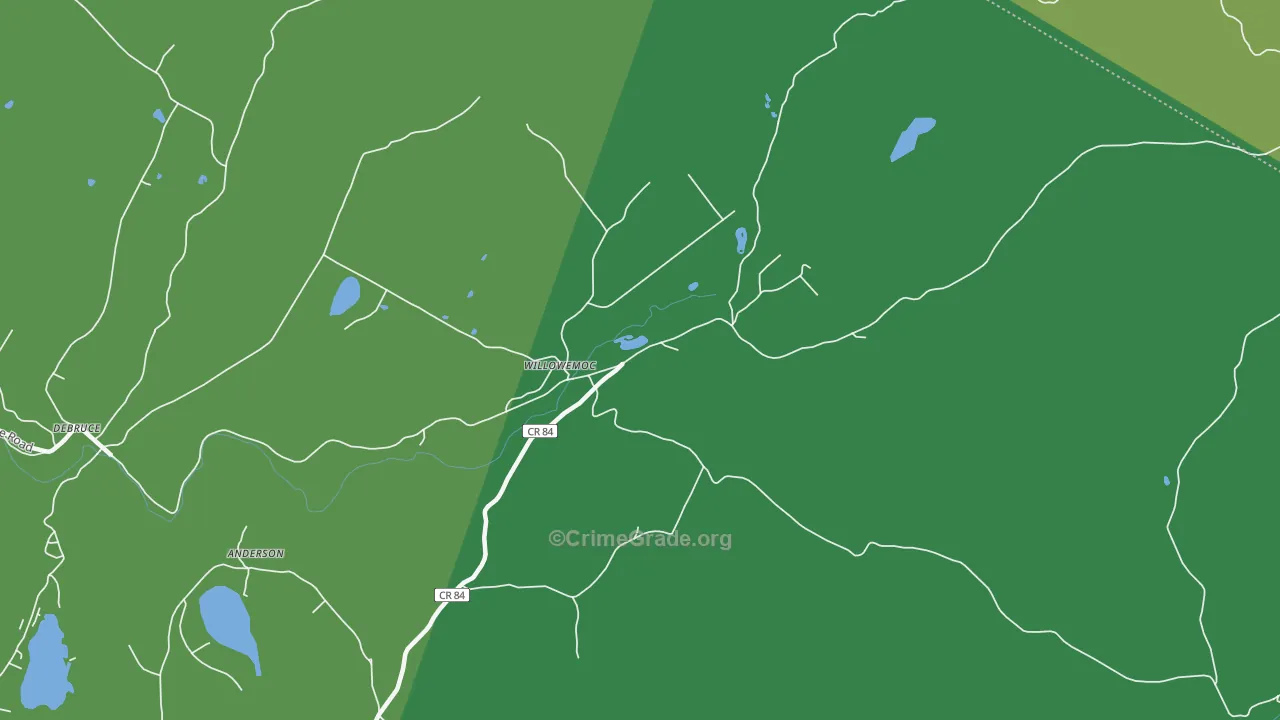 Willowemoc, NY Map of Drug-Related Crime Rates