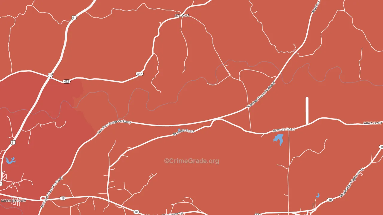 Willows, MS Map of Drug-Related Crime Rates