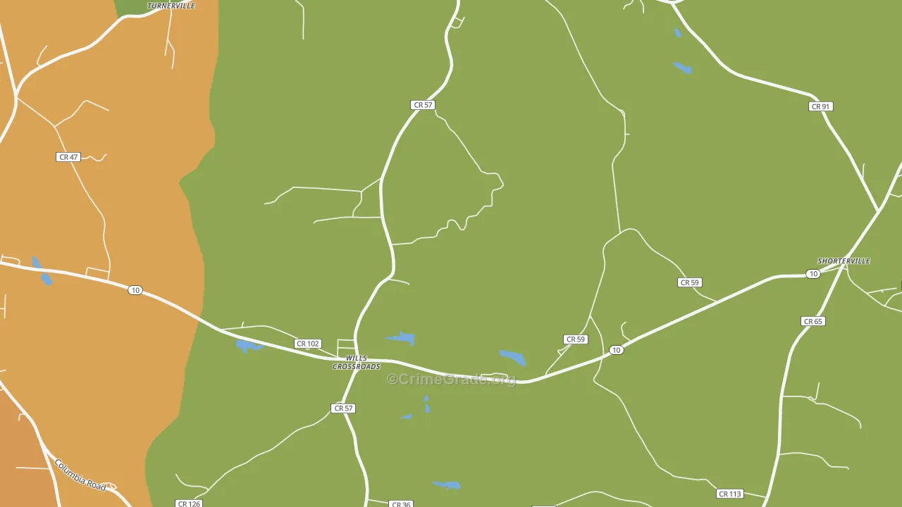 Wills Crossroads, AL Map of Drug-Related Crime Rates