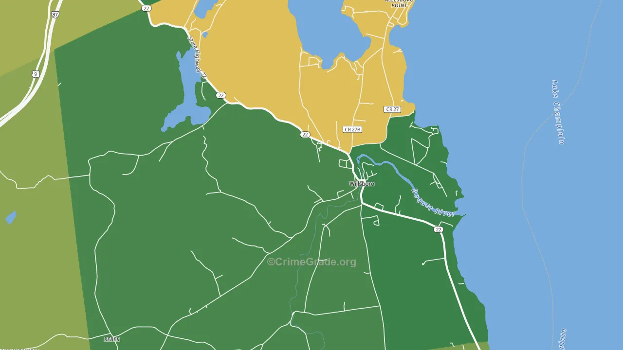 Willsboro, NY Map of Drug-Related Crime Rates