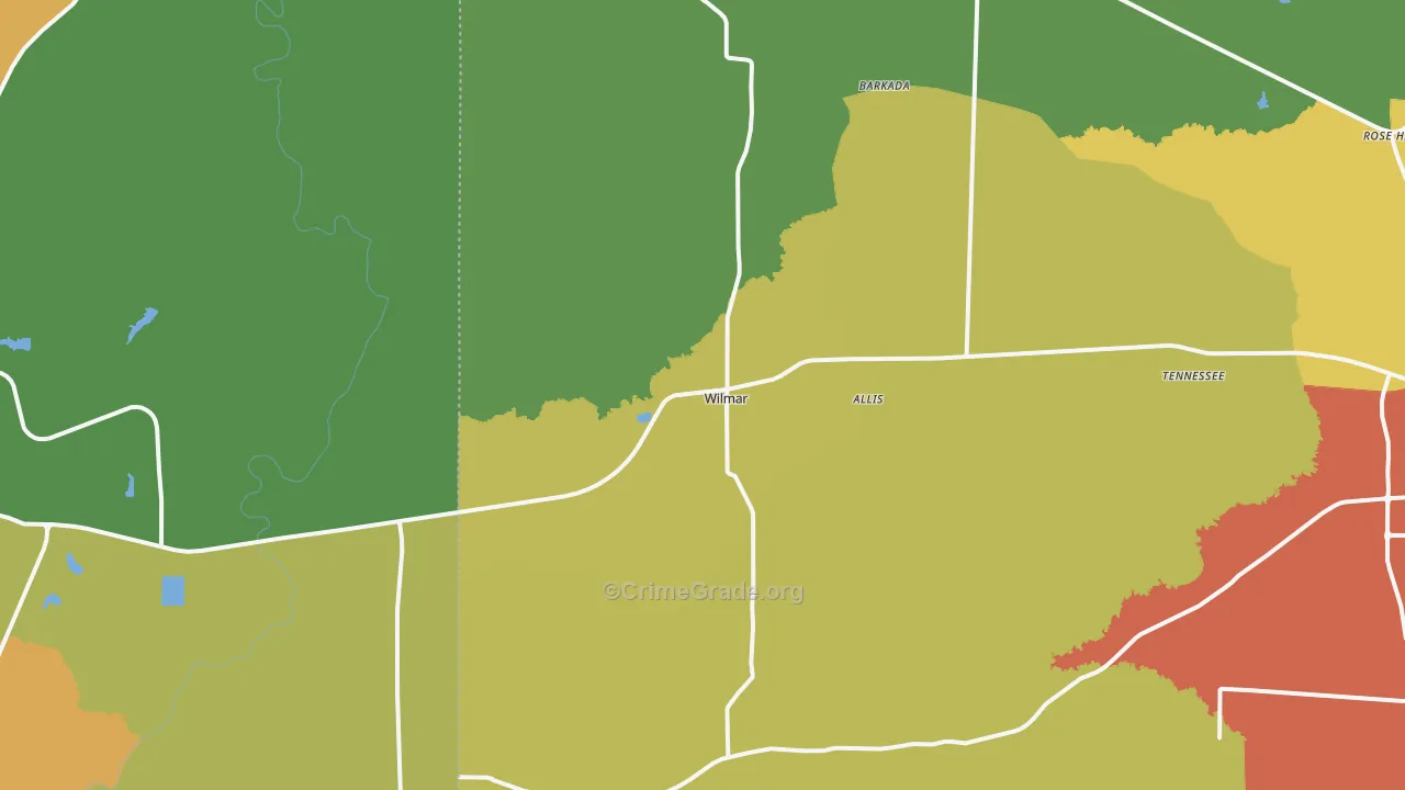 Wilmar, AR Map of Drug-Related Crime Rates