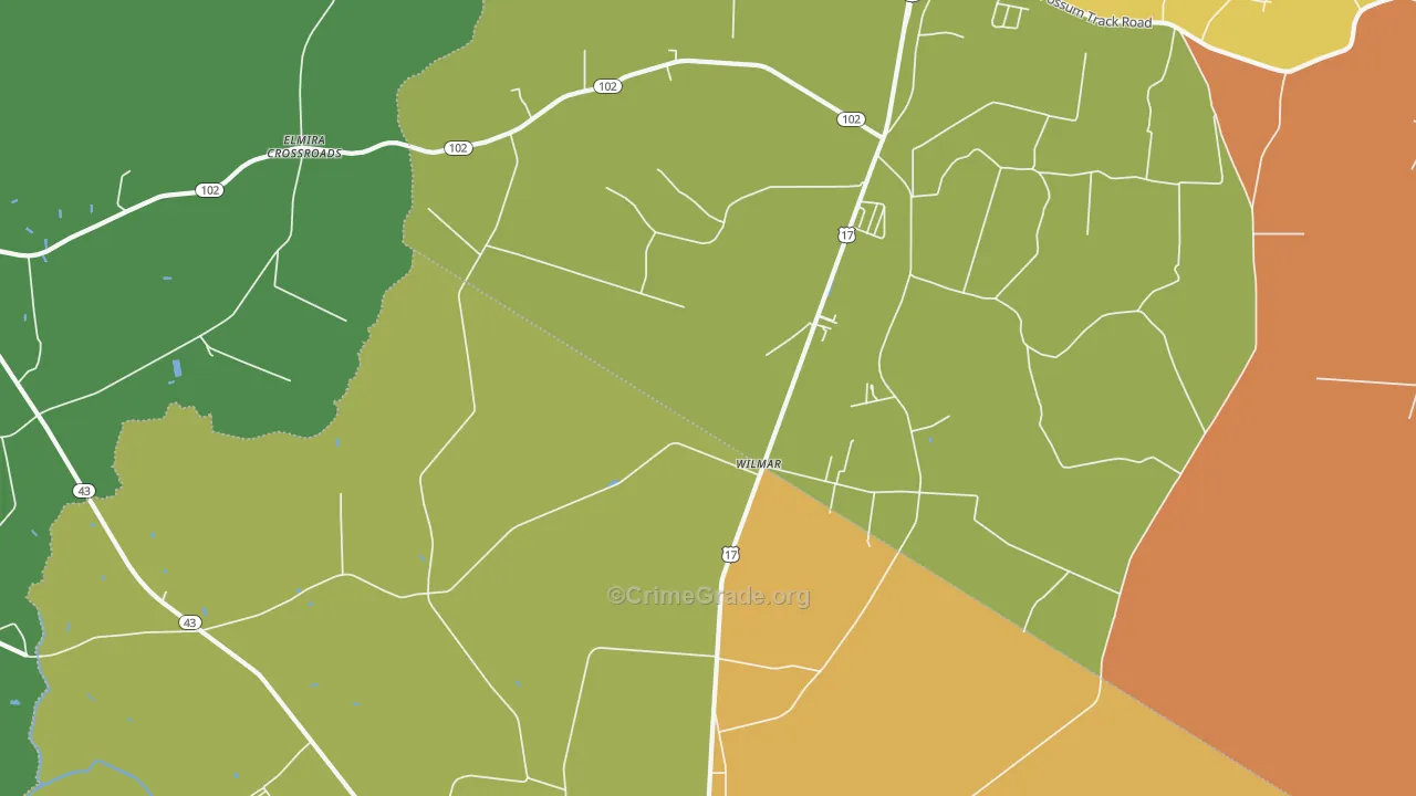Wilmar, NC Map of Drug-Related Crime Rates