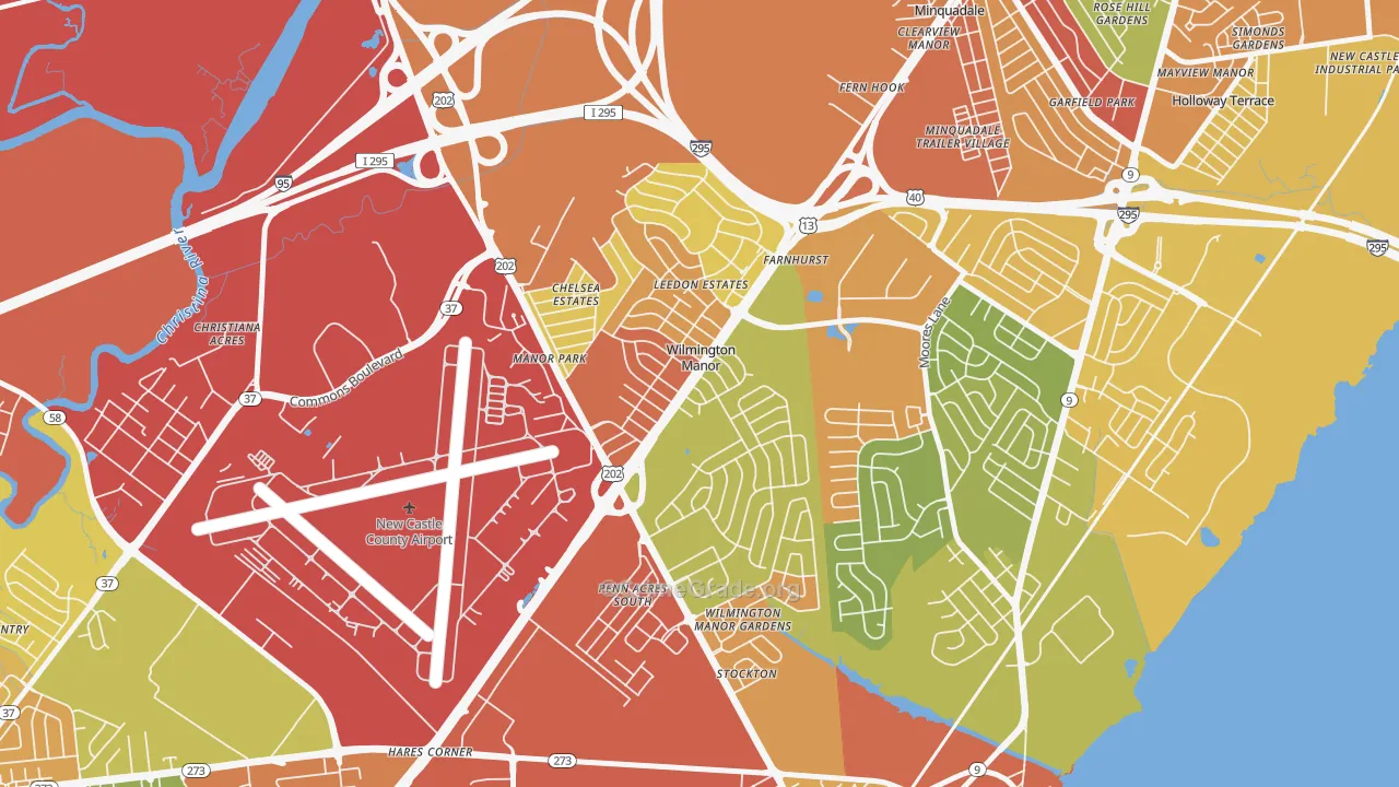 Wilmington Manor, DE Map of Drug-Related Crime Rates