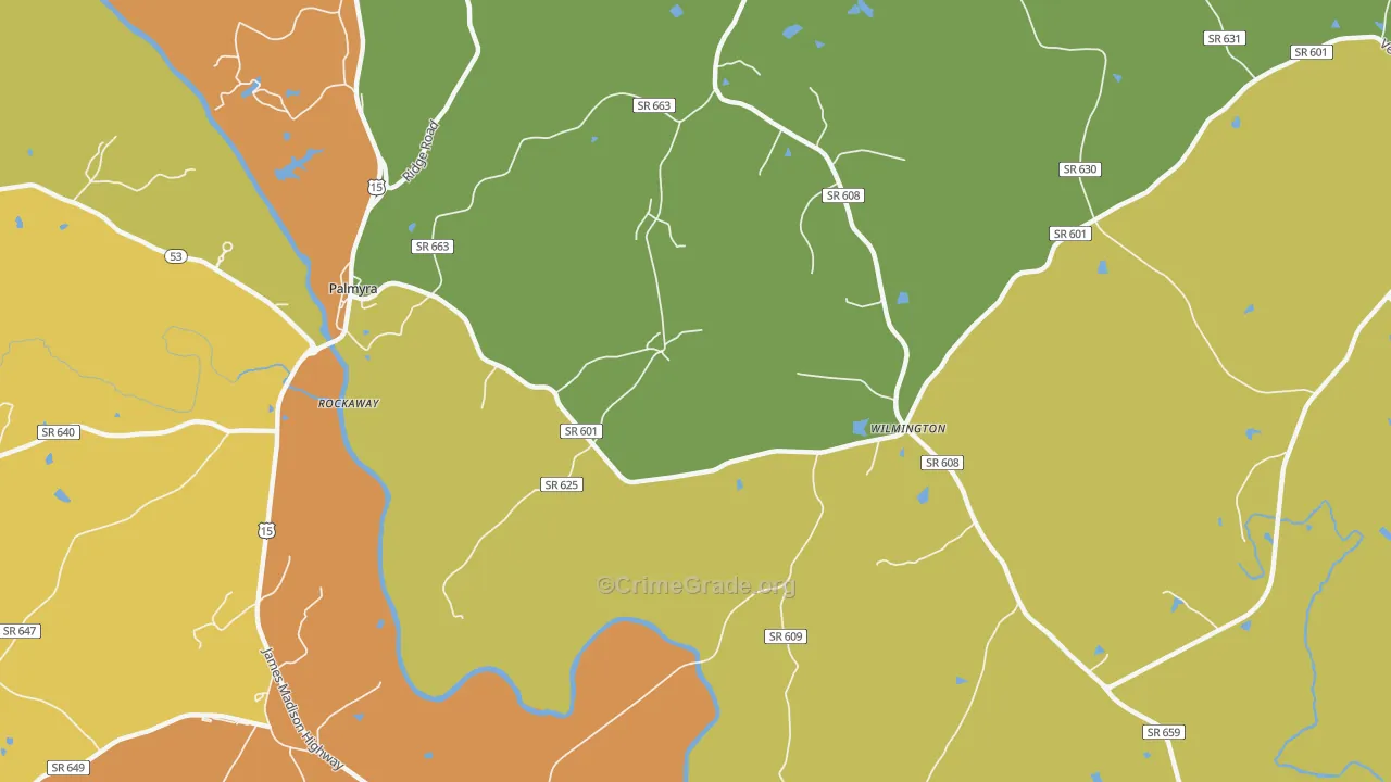 Wilmington, VA Map of Drug-Related Crime Rates