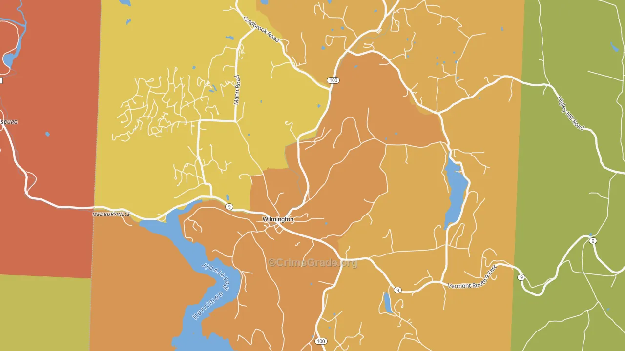 Wilmington, VT Map of Drug-Related Crime Rates