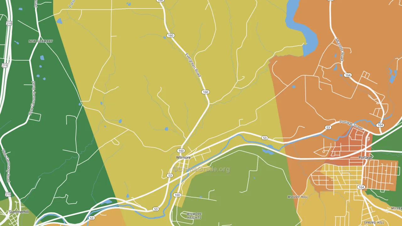 Wilmore, PA Map of Drug-Related Crime Rates