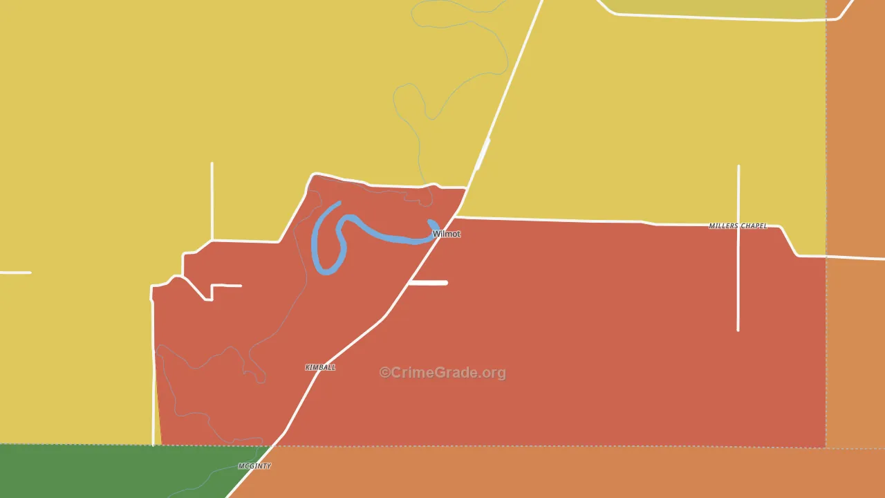Wilmot, AR Map of Drug-Related Crime Rates