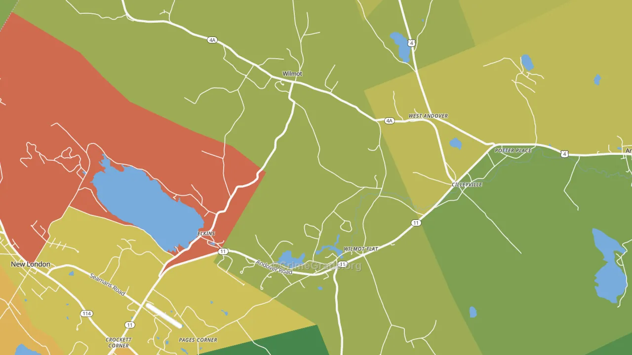 Wilmot, NH Map of Drug-Related Crime Rates