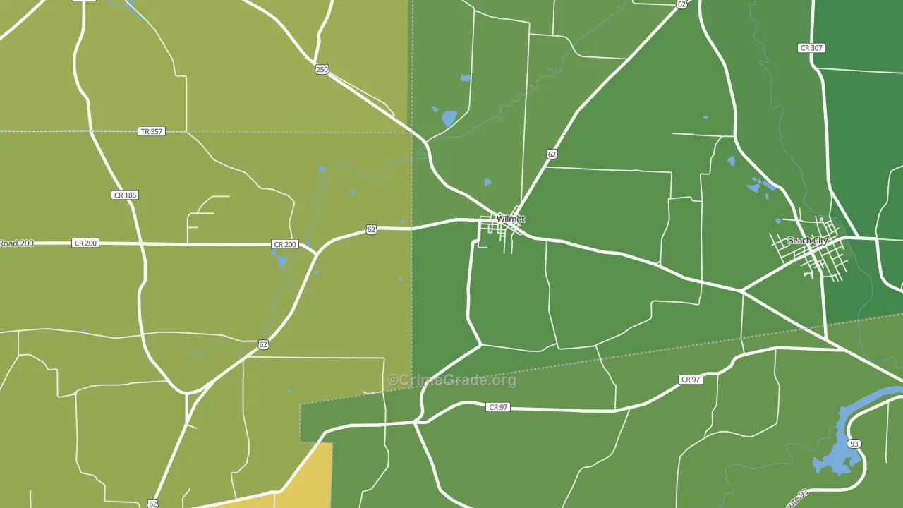 Wilmot, OH Map of Drug-Related Crime Rates