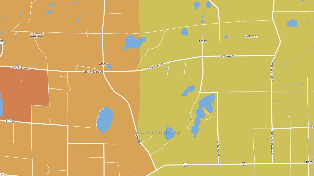 Wilpen, MN Map of Drug-Related Crime Rates