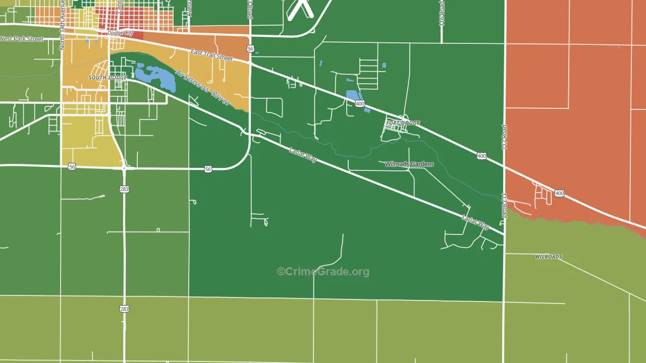 Wilroads Gardens, KS Map of Drug-Related Crime Rates
