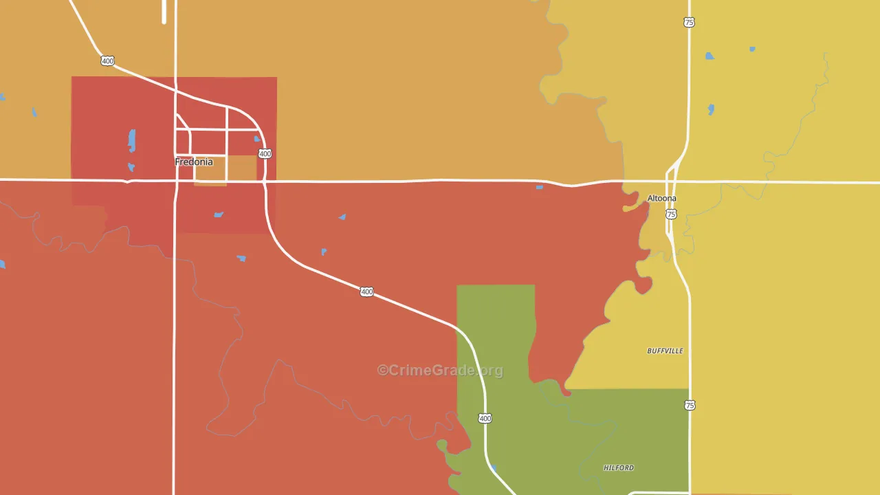 Wilson County, KS Map of Drug-Related Crime Rates