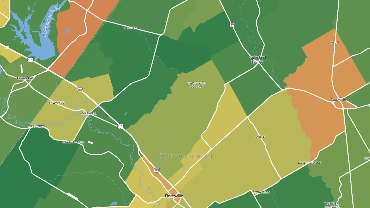 Wilson County, TX Map of Drug-Related Crime Rates