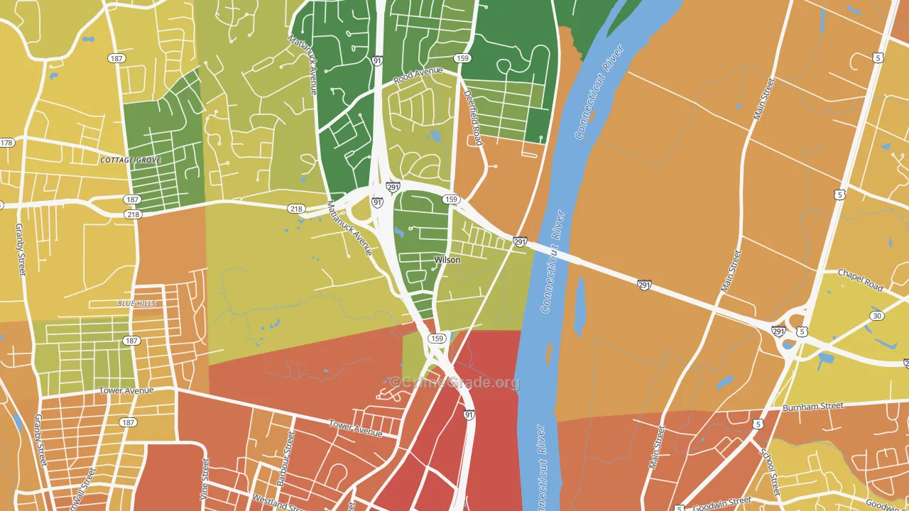 Wilson, CT Map of Drug-Related Crime Rates