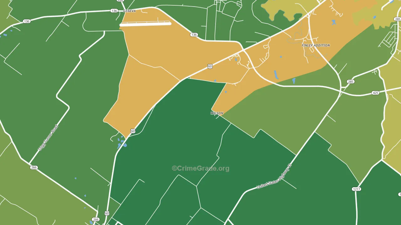 Wilson, KY Map of Drug-Related Crime Rates