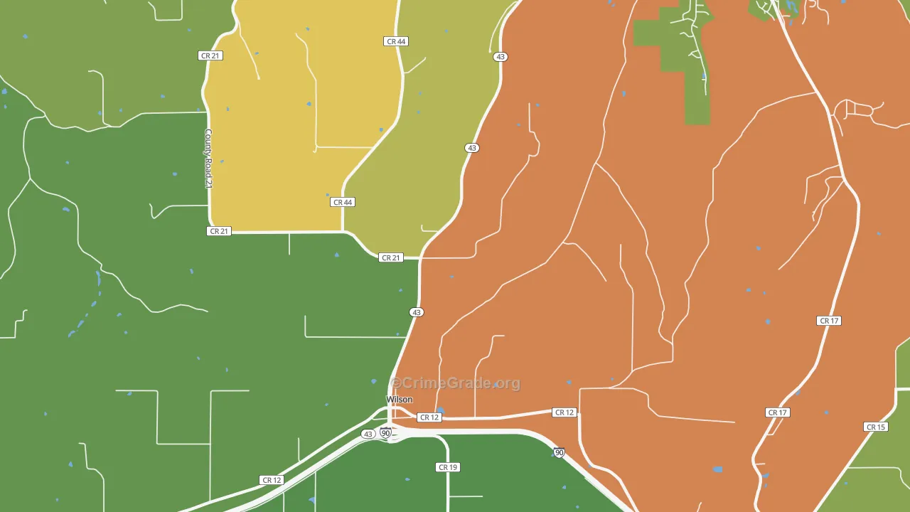 Wilson, MN Map of Drug-Related Crime Rates