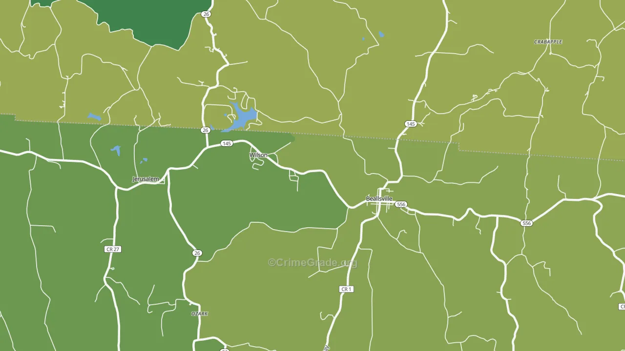 Wilson, OH Map of Drug-Related Crime Rates
