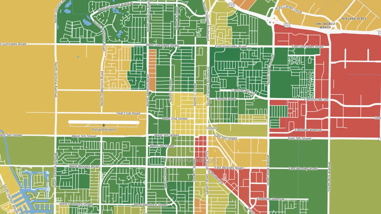 Wilson, Oxnard, CA Map of Drug-Related Crime Rates