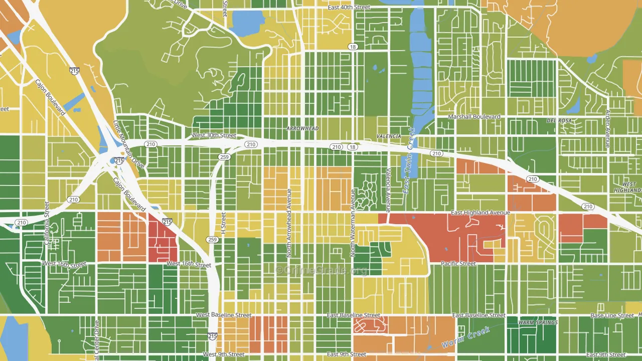 Wilson-Riverside, San Bernardino, CA Map of Drug-Related Crime Rates