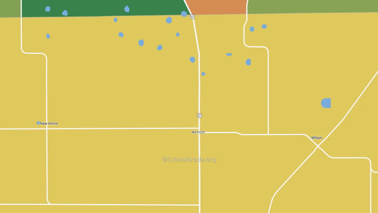 Wilson, TX Map of Drug-Related Crime Rates
