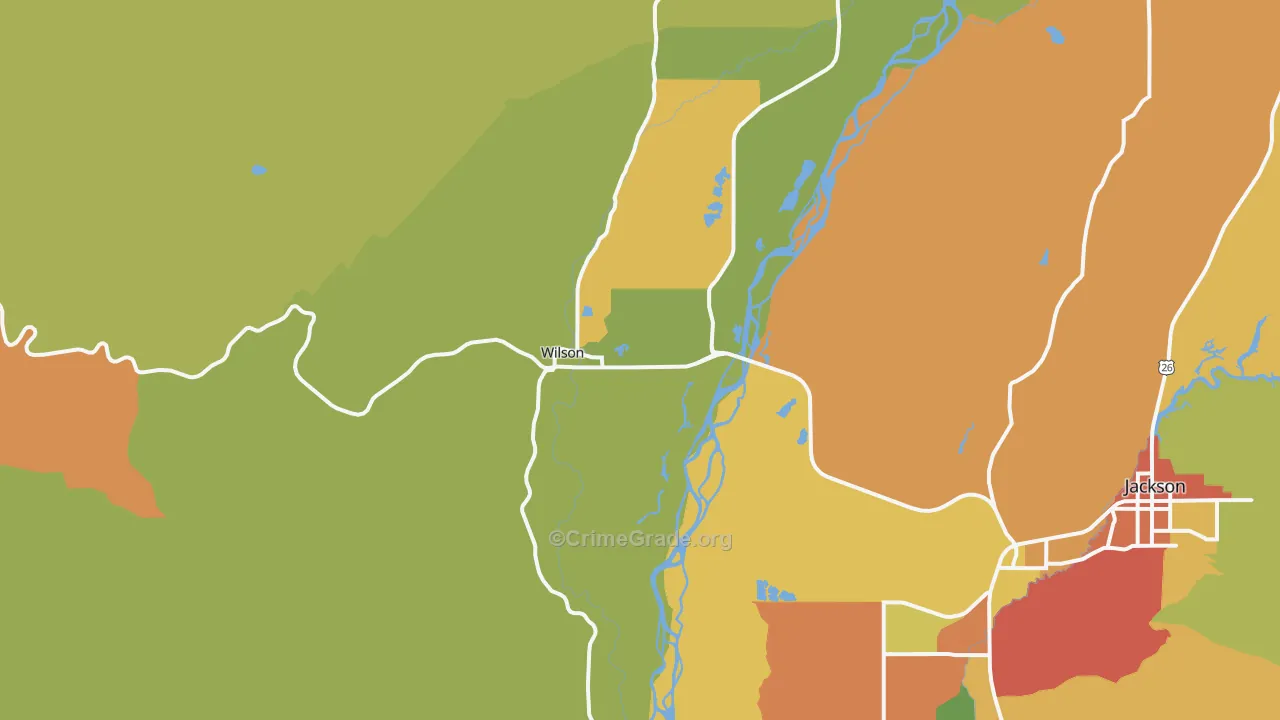 Wilson, WY Map of Drug-Related Crime Rates