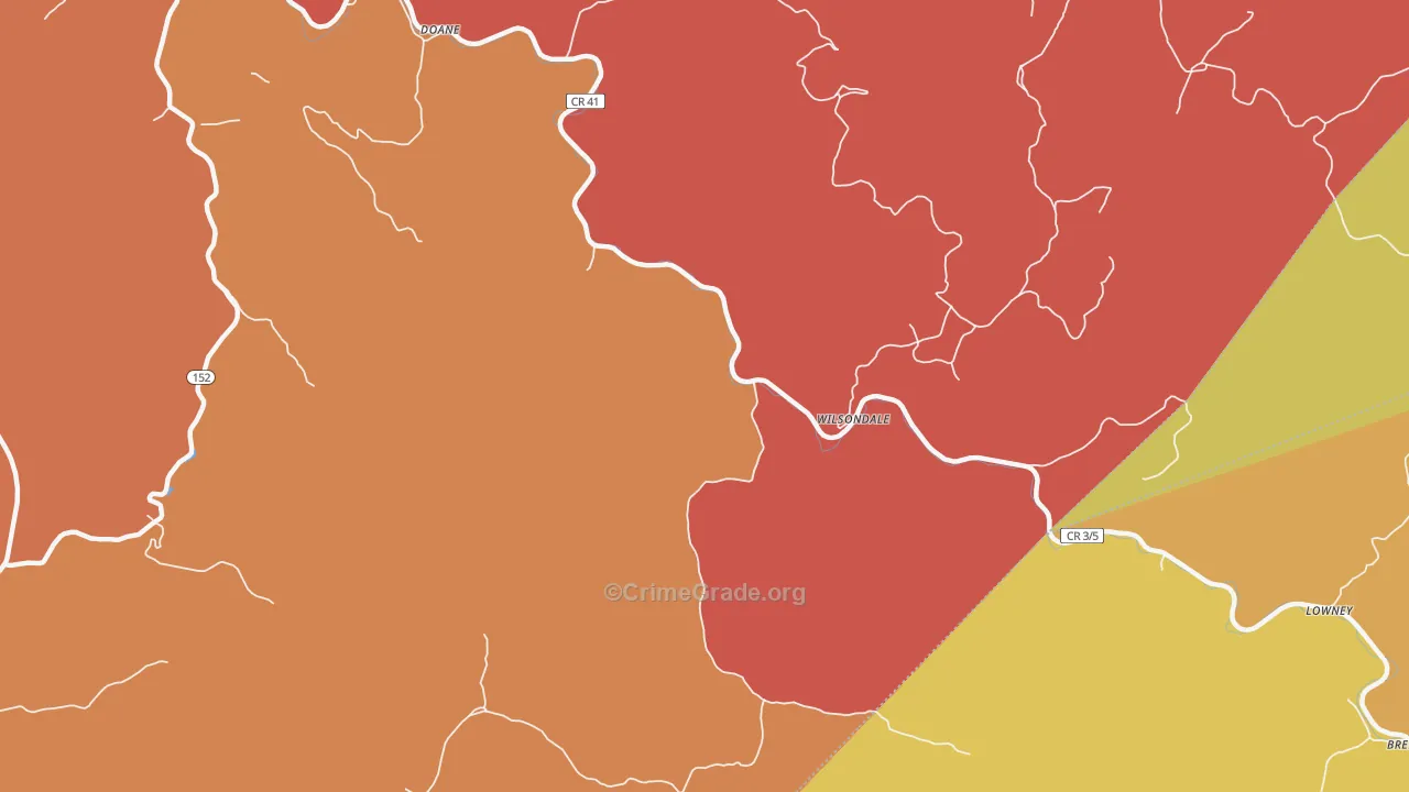 Wilsondale, WV Map of Drug-Related Crime Rates